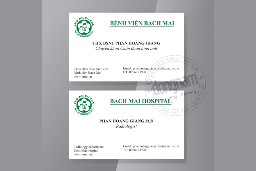 Mẫu card visit bệnh viện bạch mai Trung Ương