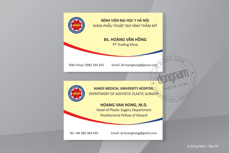 Mẫu card visit khoa phẫu thuật thẩm mỹ - Bệnh viện Đại học Y Hà Nội