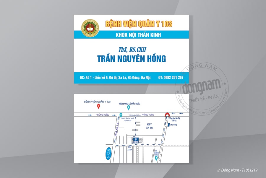 Mẫu card visit bệnh viện quân y 103