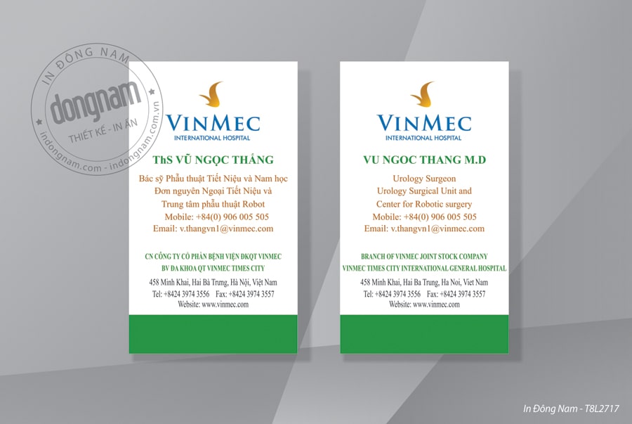 Mẫu card visit bệnh viện quốc tế Vinmec