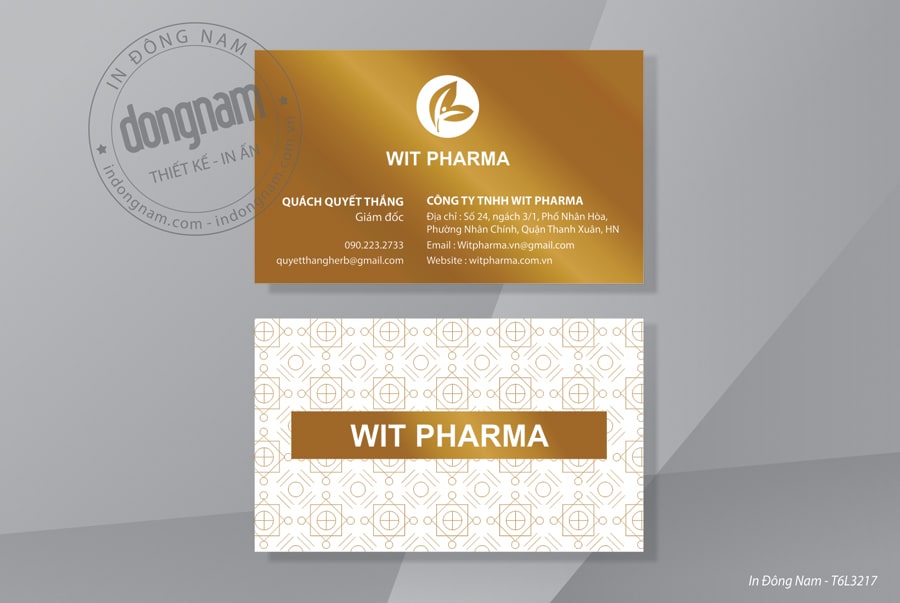 Mẫu card visit công ty dược phẩm Wit Pharma