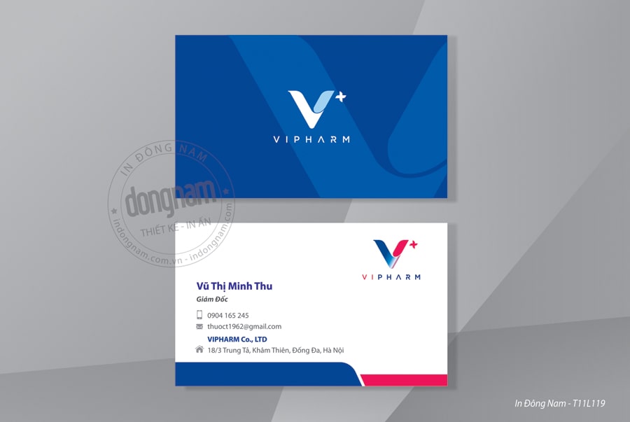 Mẫu card visit công ty dược phẩm ViPharm