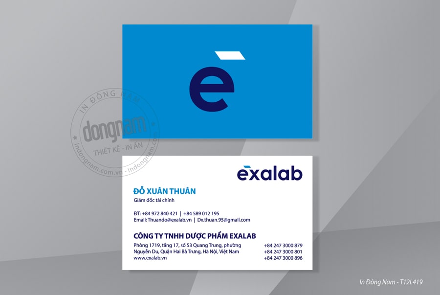 Mẫu name card công ty dược phẩm Exalab