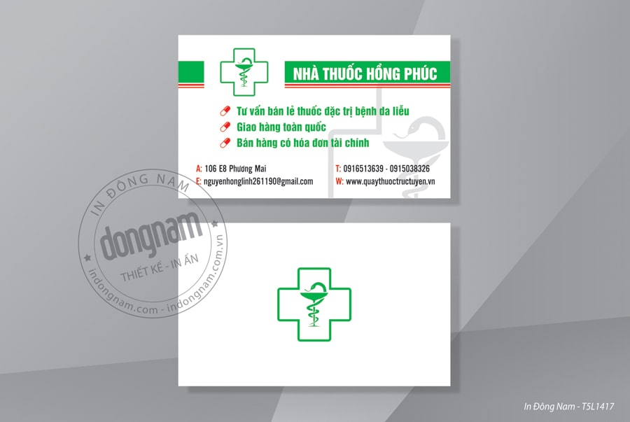 Mẫu card visit nhà thuốc thiết kế đơn giản