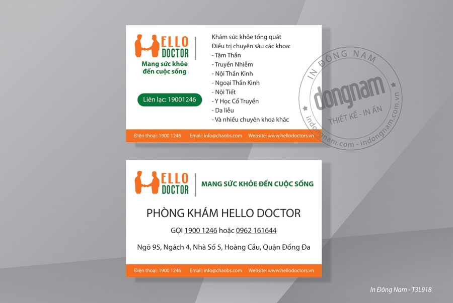 Mẫu card visit phòng khám đa khoa tổng hợp