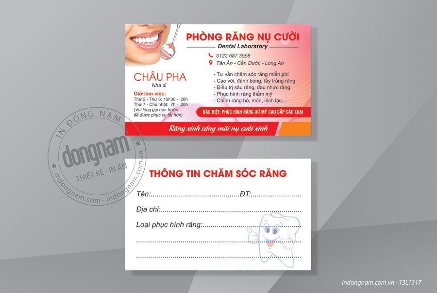 Mẫu card visit phòng khám răng hàm mặt