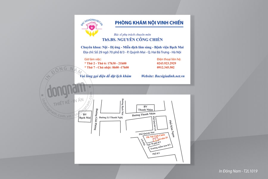 Mẫu card visit phòng khám đa khoa