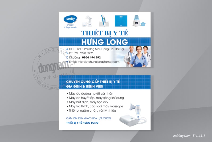 Mẫu card visit công ty thiết bị y tế