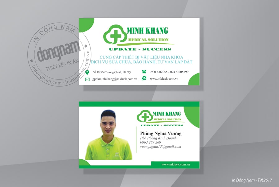 Mẫu card visit vật tư lĩnh vực nha khoa