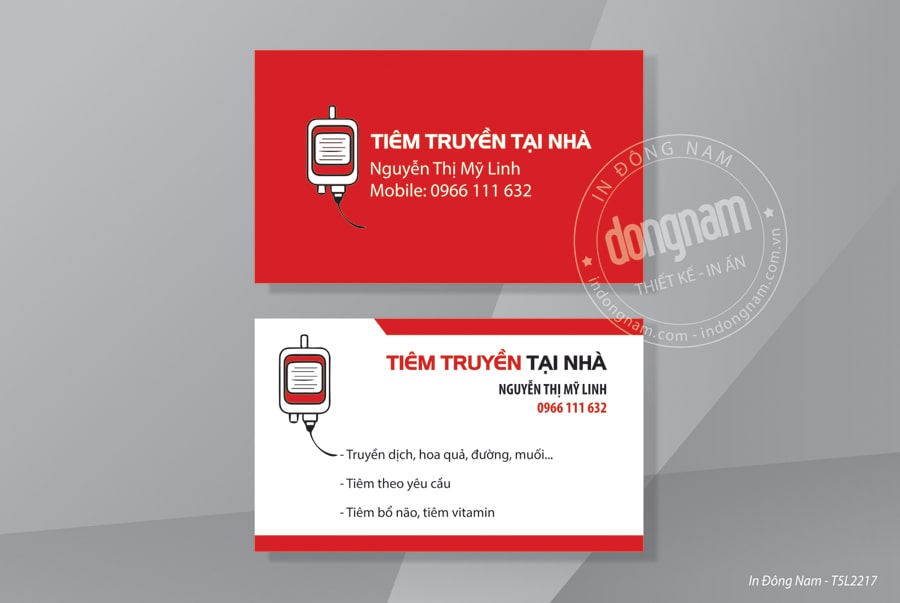 Mẫu card visit dịch vụ tiêm - truyền tại nhà