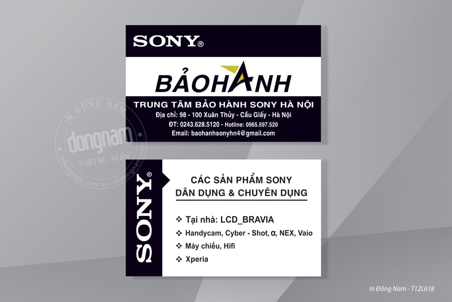 Mẫu phiếu bảo hành thiết bị điện tử sony